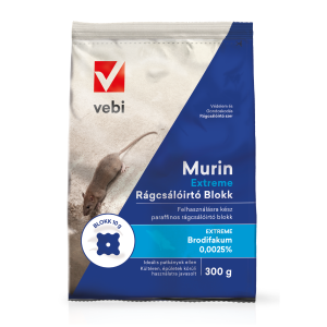 Vebi Murin rágcsálóirtó blokk, viasztömbbe zárt méreg egér és patkány ellen, 300 g